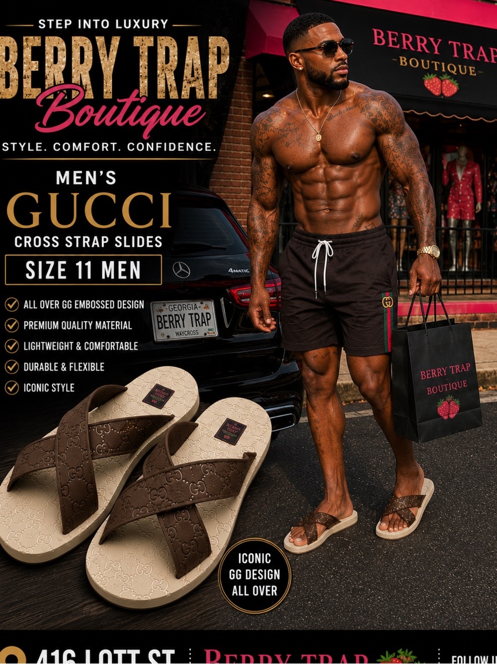 Unisex Beige Gucci Sandals